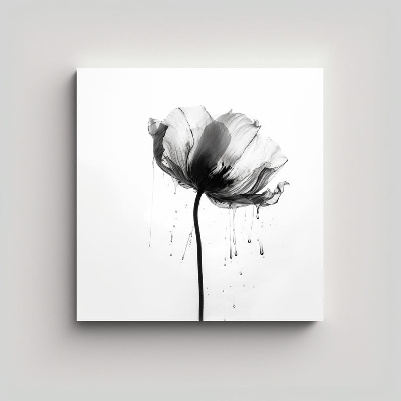 GENERICO - Arte Abstracto Refractivo Flor Triste 60x60 Cm