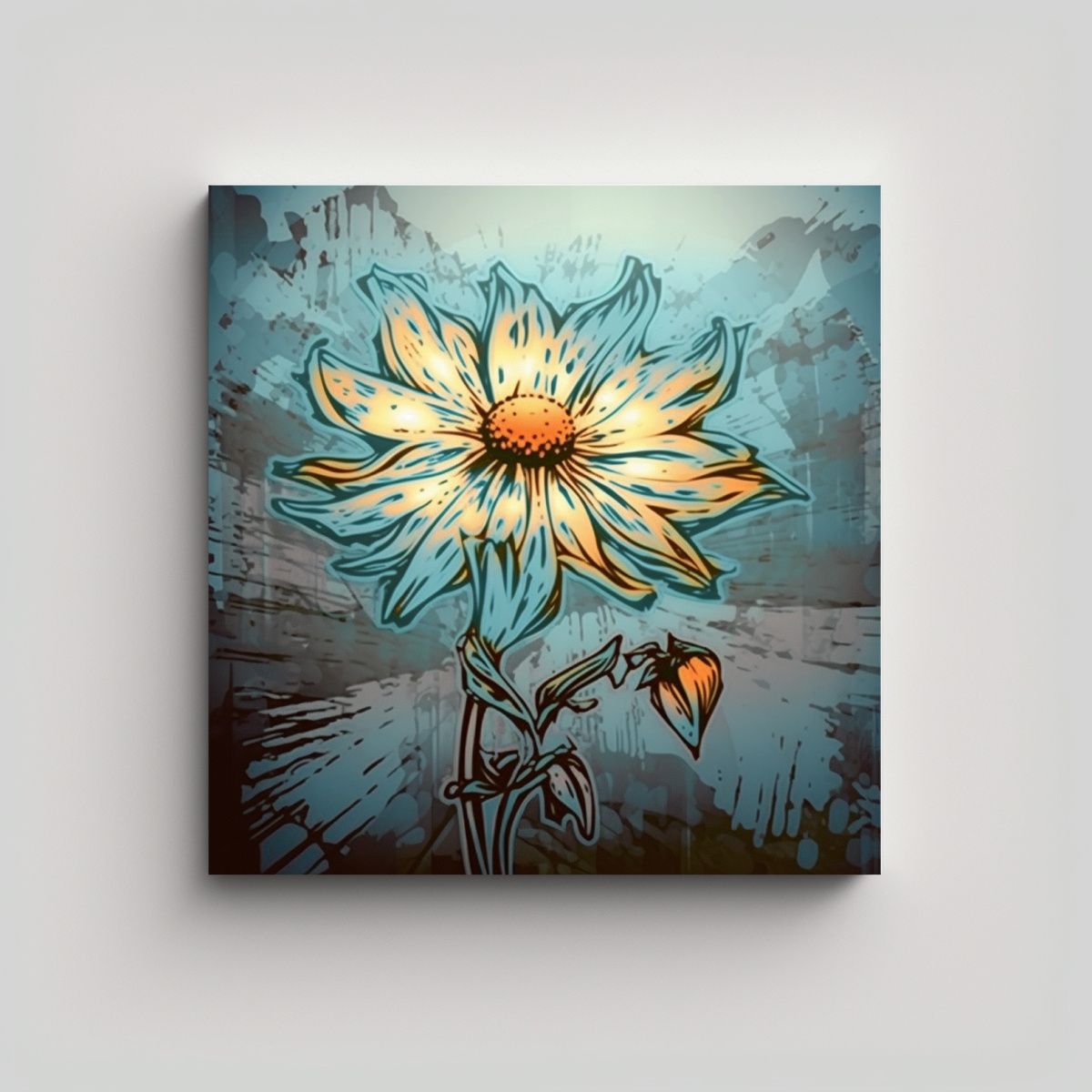 GENERICO - Cuadro Decorativo Acuarela Y Sandwitch Flower En 80x80 Cm