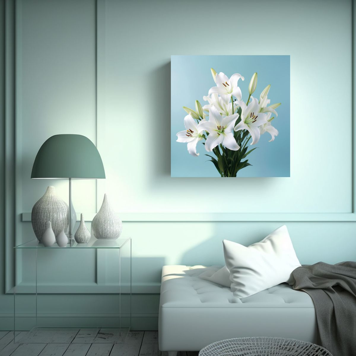 GENERICO - Dibujo Surrealista Arte De Pared Con Bouquet De 30x30 Cm