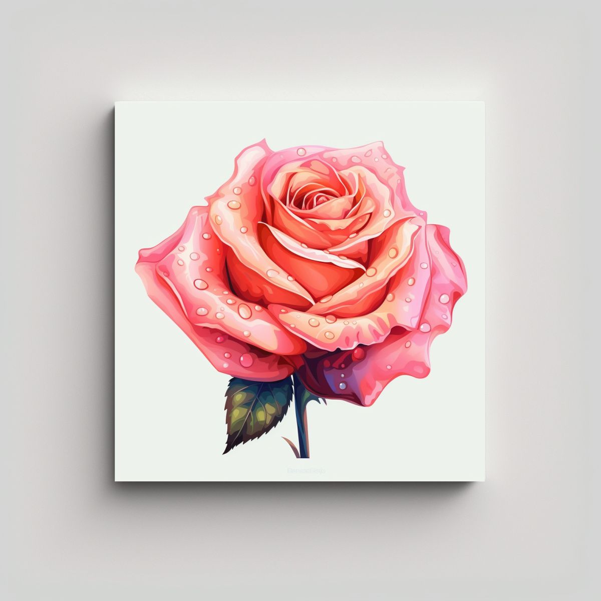 GENERICO - Cuadro Composición Calma: Rosa Moyesii En Arte 30x30 Cm