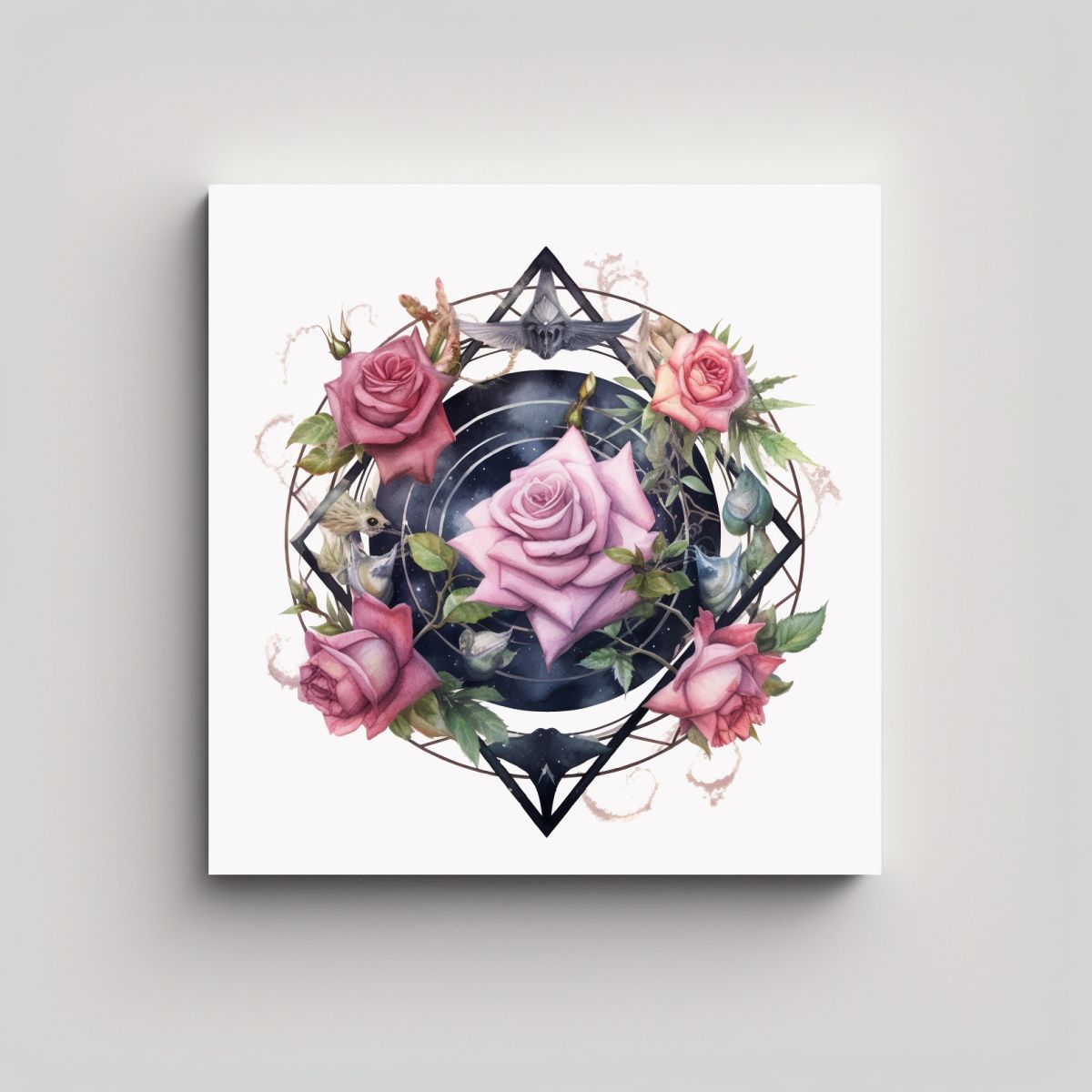 GENERICO - Arte Mágico En Lienzo: Dark Arcadia Con Rosas De 50x50 Cm