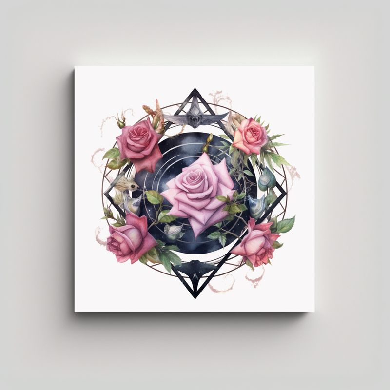 GENERICO - Arte Mágico En Lienzo: Dark Arcadia Con Rosas De 30x30 Cm