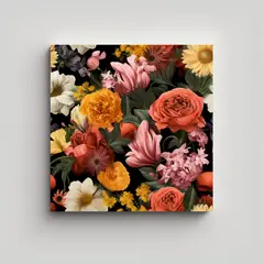 GENERICO - Cuadro Realista De Flores: Expresión Impactante 70x70 Cm