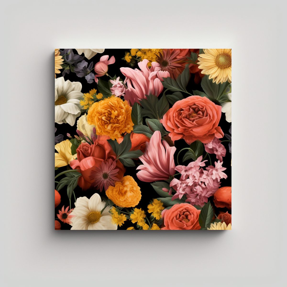 GENERICO - Cuadro Realista De Flores: Expresión Impactante 50x50 Cm