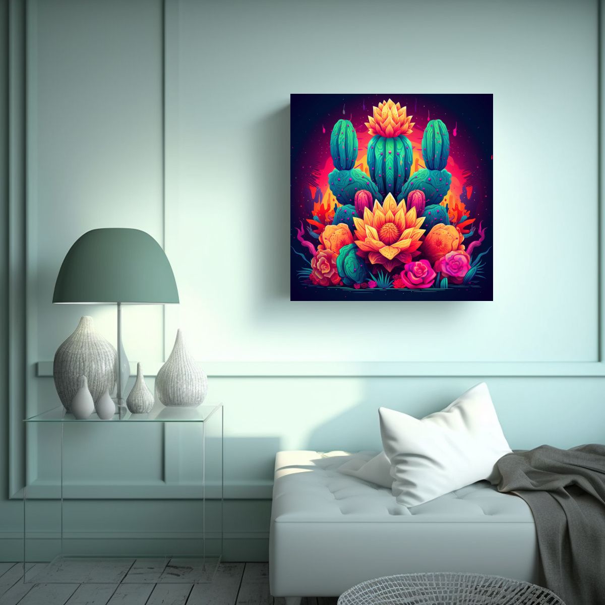 GENERICO - Cuadro Conceptual Cactus HD: Ilustración 50x50 Cm