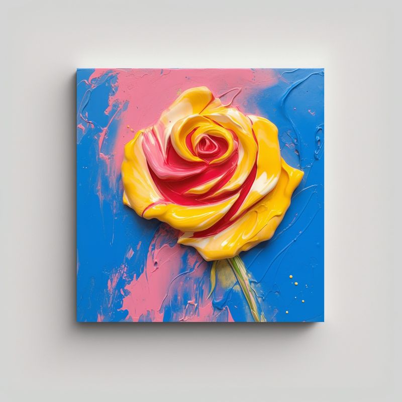 GENERICO - Adorno De Arte Moderno: Rosa Azul-Rosa Con Toque 80x80 Cm
