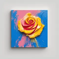 GENERICO - Adorno De Arte Moderno: Rosa Azul-Rosa Con Toque 50x50 Cm