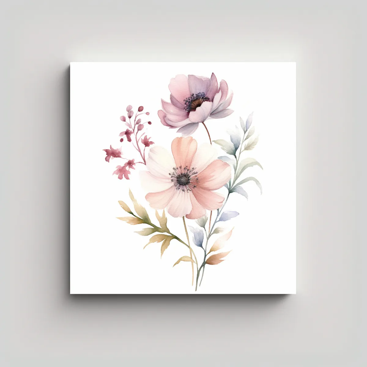 GENERICO - Floral Acuarela Nursery Print Diseño Comedor 40x40 Cm