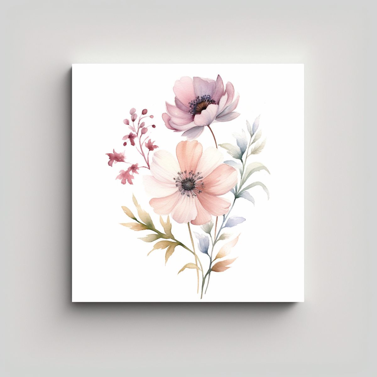GENERICO - Floral Acuarela Nursery Print Diseño Comedor 40x40 Cm