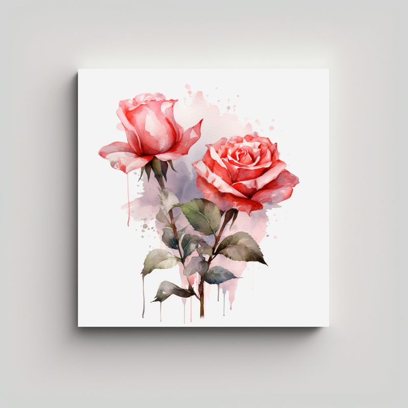 GENERICO - Arte Inspirador Alegría Correia Acuarela Rosas 70x70 Cm