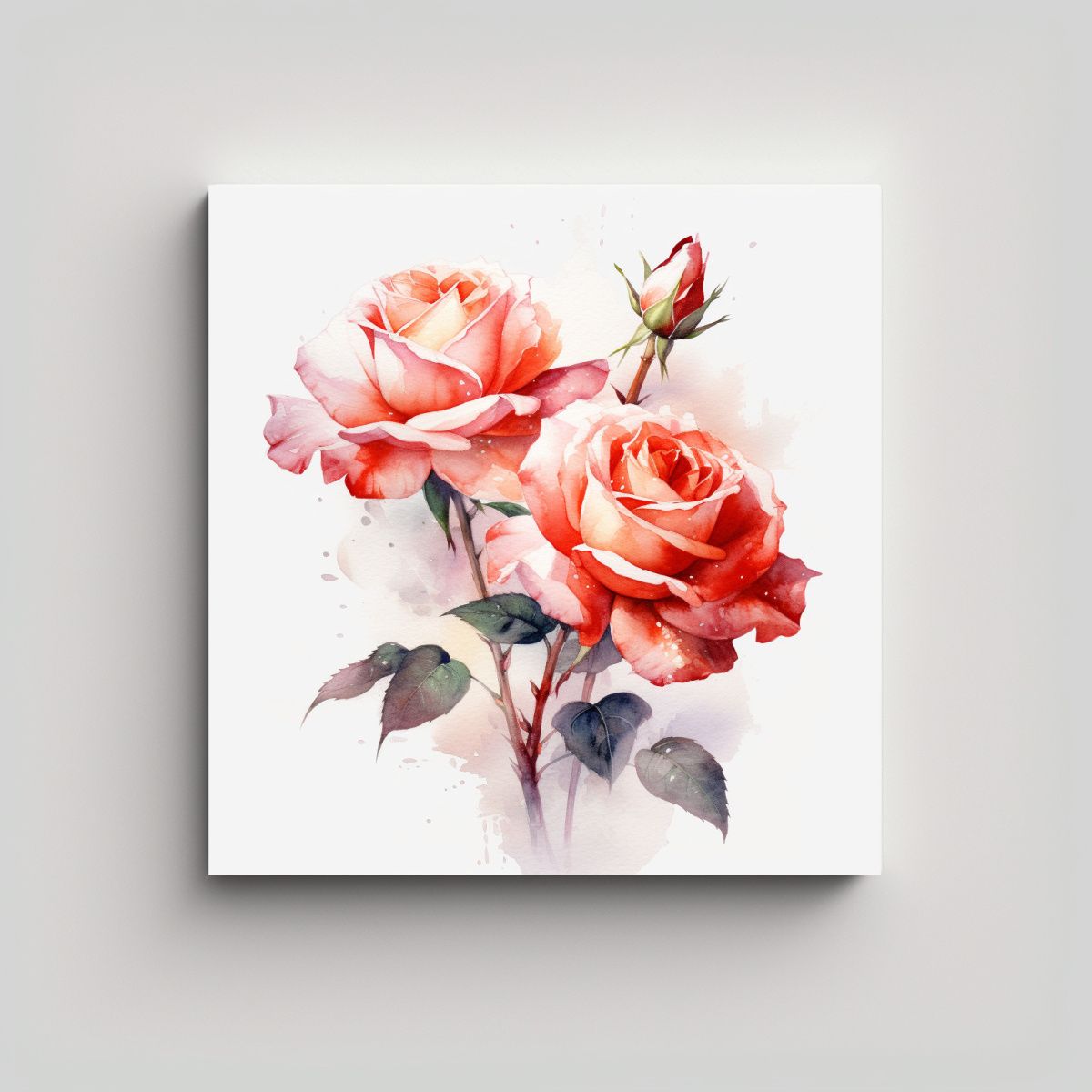 GENERICO - Lienzo Correia Moderno Llamativo Con Rosas 90x90 Cm