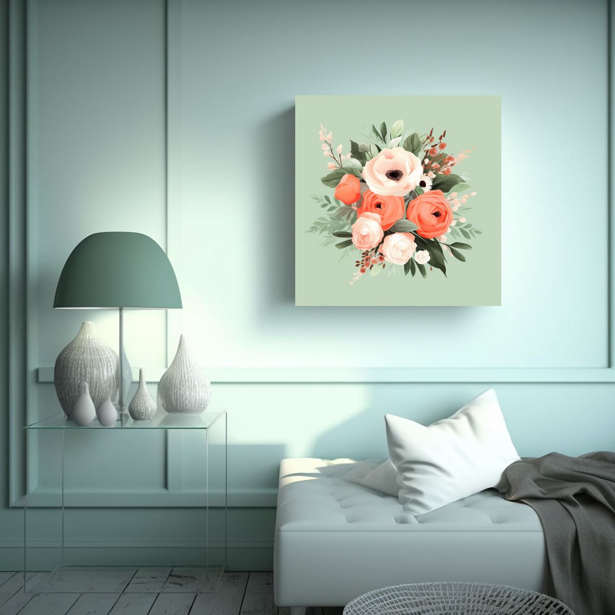 GENERICO - Ilustración Acuarela Marítima Elegante F5CC71: 40x40 Cm