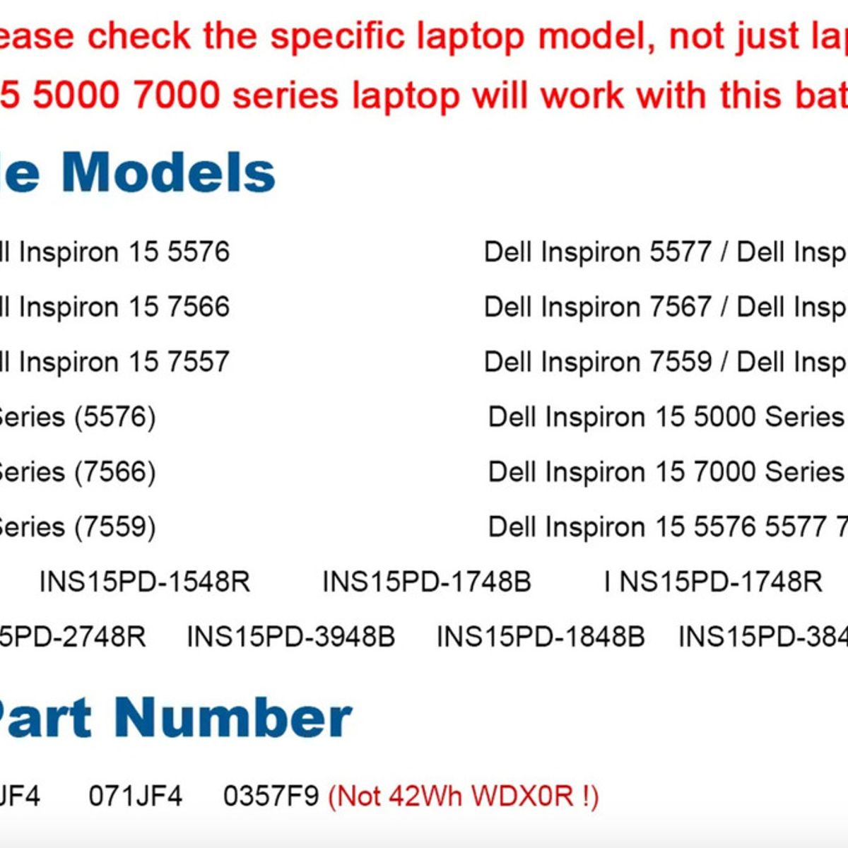 GENERICO - Bateria 357f9 Para Dell Inspiron 15 7000 7559 I7559 7557