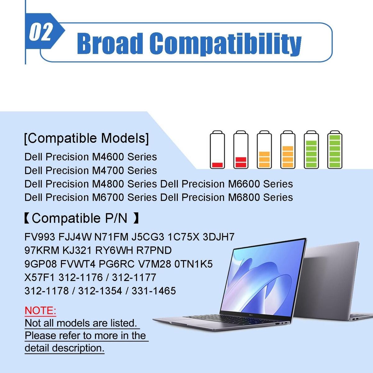 GENERICO - Batería Fv993 Para Dell Precision M4600 M4700 M4800 Series