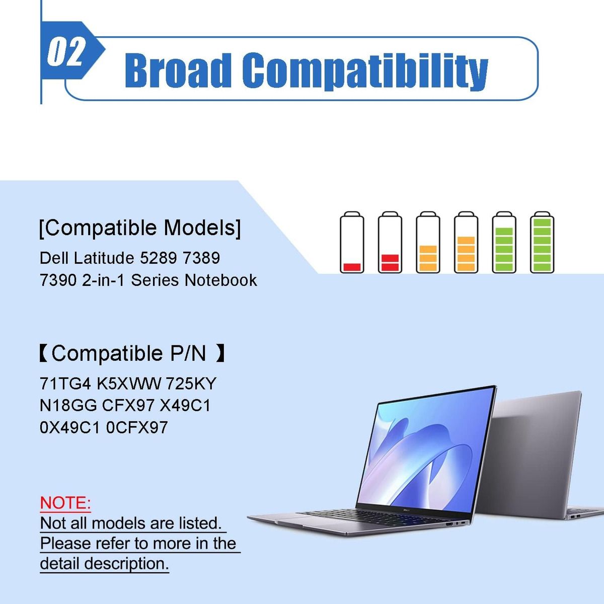 GENERICO - Bateria 71tg4 Para Dell Latitude 13 7389 7390 2-en1 Series