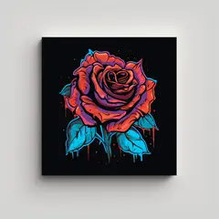 GENERICO - Alegría Lienzo Tela Composición Diseño De 70x70 Cm