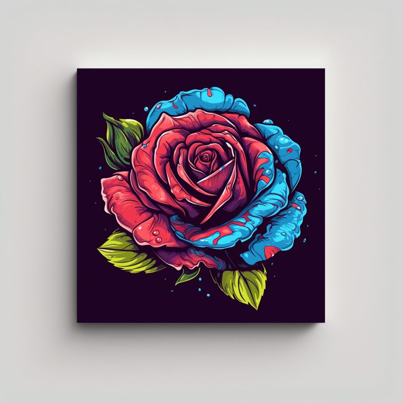 GENERICO - Tela Bastidor Exuberante Ilustración Rosa 50x50 Cm