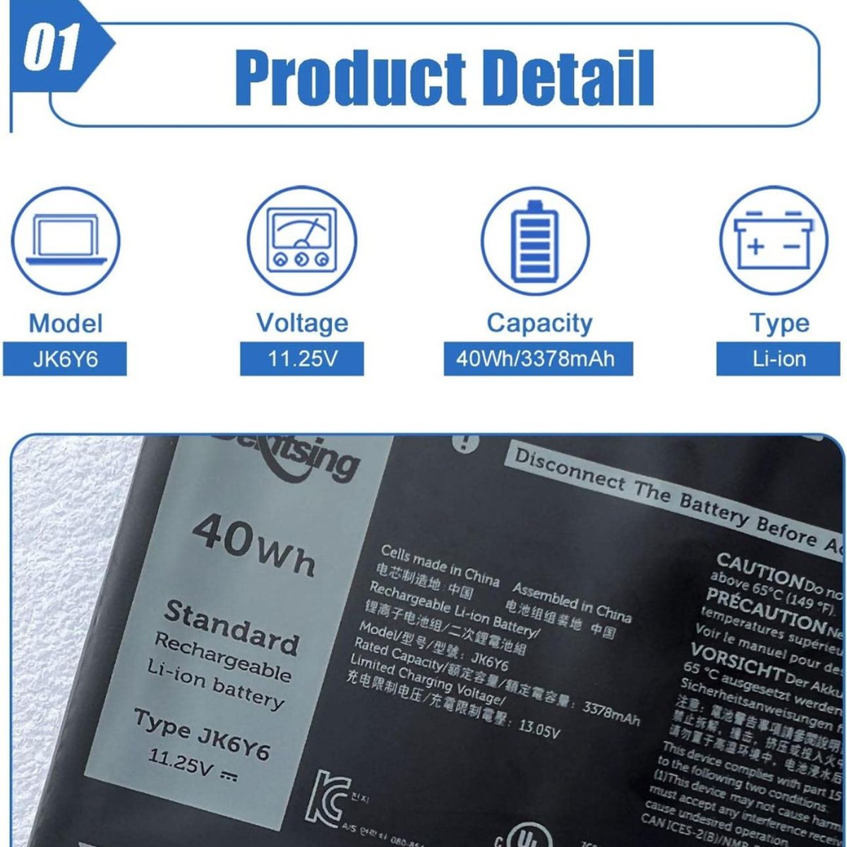 GENERICO - Bateria Para Dell Latitude 3410 3510 Vostro 5300 5401 5501