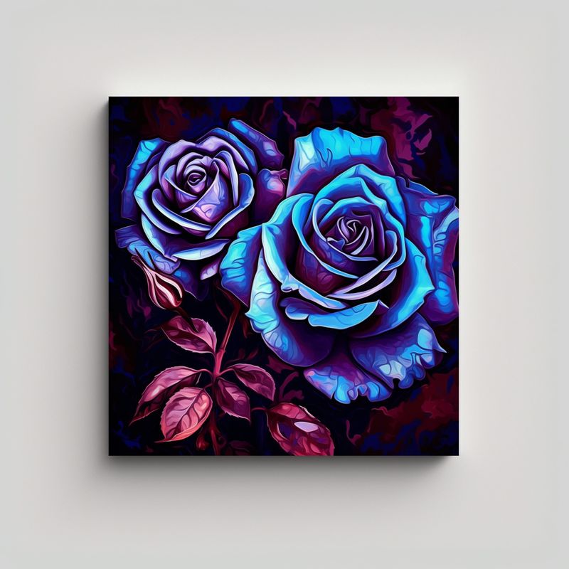 GENERICO - Arte De Fotografía Intensa En Tonos Azules Y 80x80 Cm