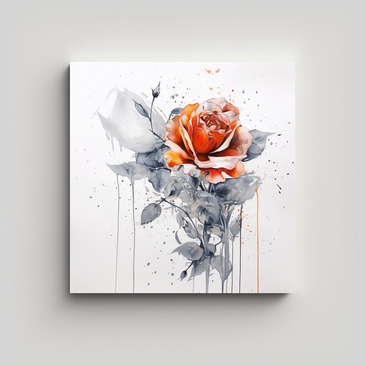 GENERICO - Cuadro Acuarela De Flores Para Guardería: Arte 60x60 Cm