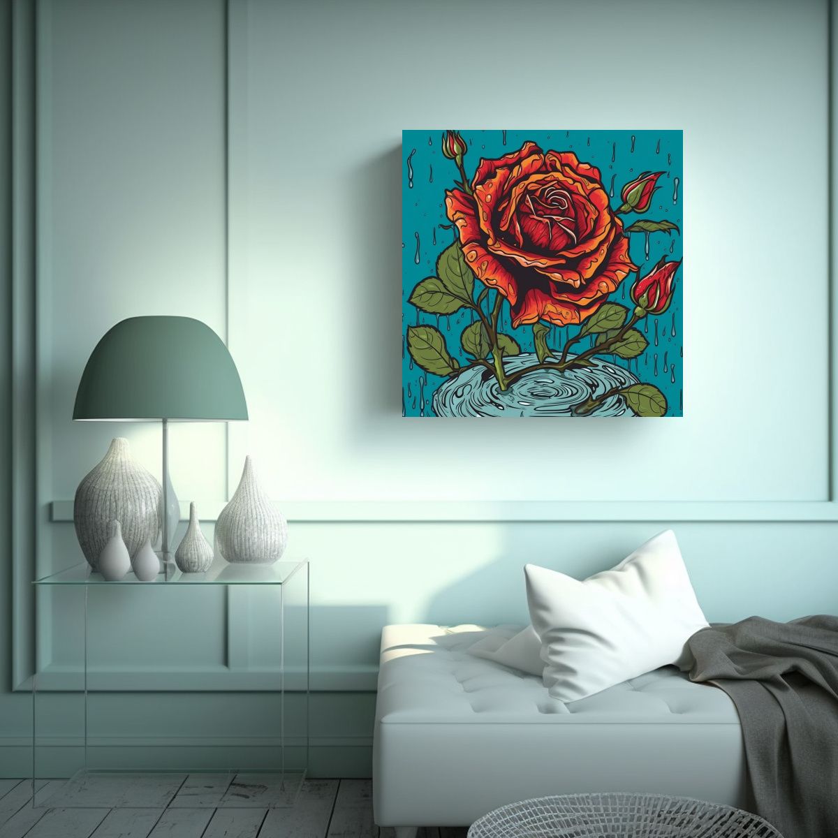 GENERICO - Rosa Apatía Diseño De Camiseta Tela Sublimada 60x60 Cm