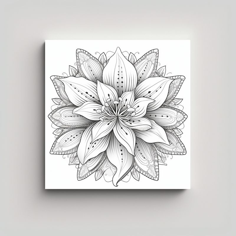 GENERICO - Inspiración En Composición Mandala De Lirio 60x60 Cm