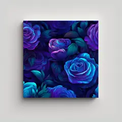 GENERICO - Moderna Pintura Decorativa Vida Con Rosas Azules 30x30 Cm