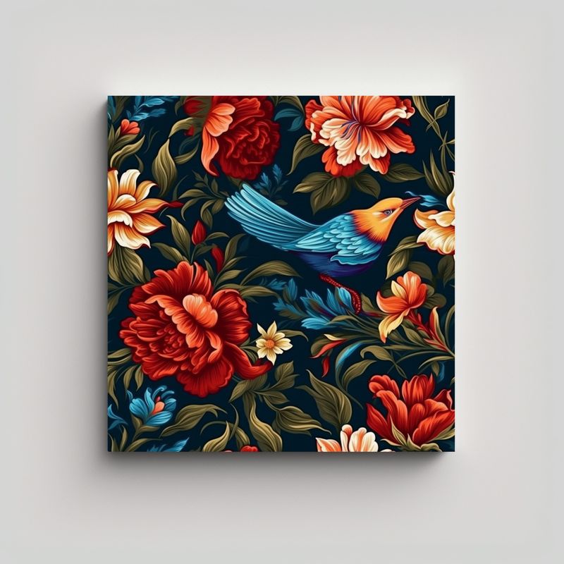 GENERICO - Barroco Seamless Wallpaper Arte Diseño Aves 90x90 Cm