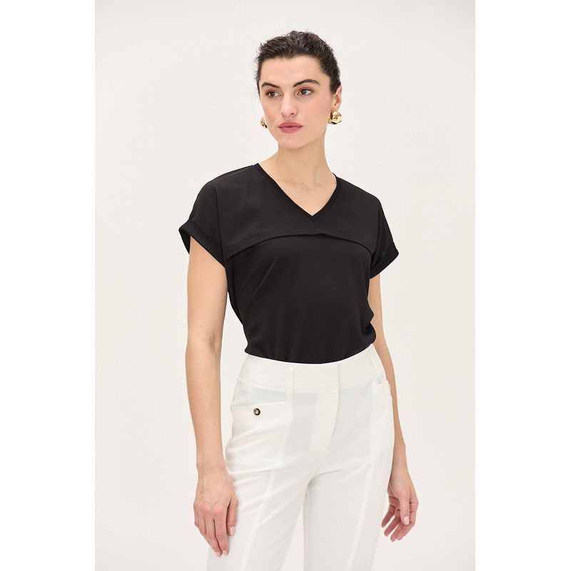 MA GRIFFE - Polera Manga Corta Negro Mujer Magriffe