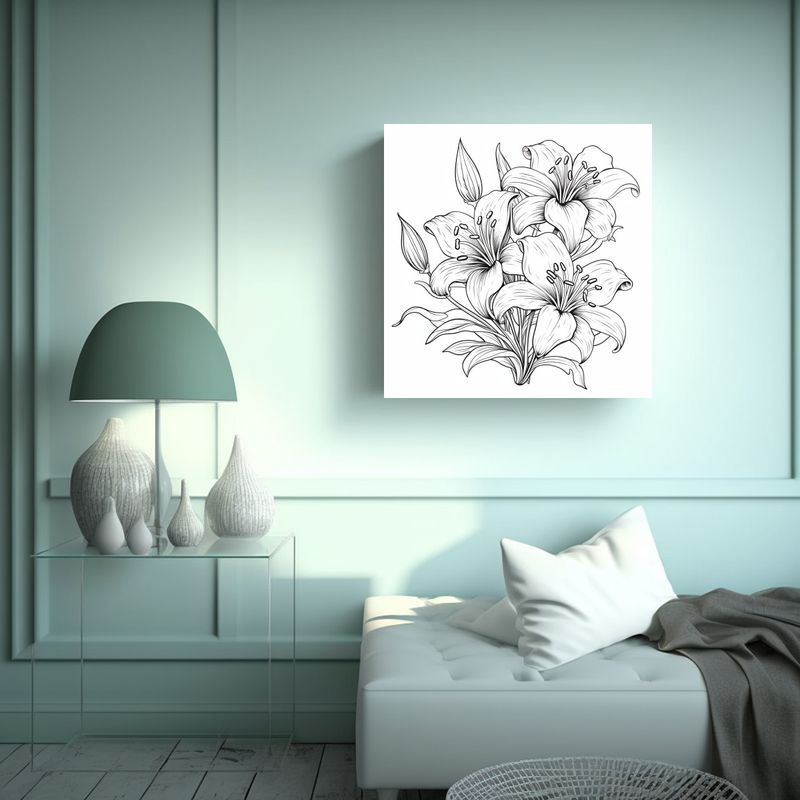 GENERICO - Diseño Expresivo Brillante De Lirios Sencillos 70x70 Cm