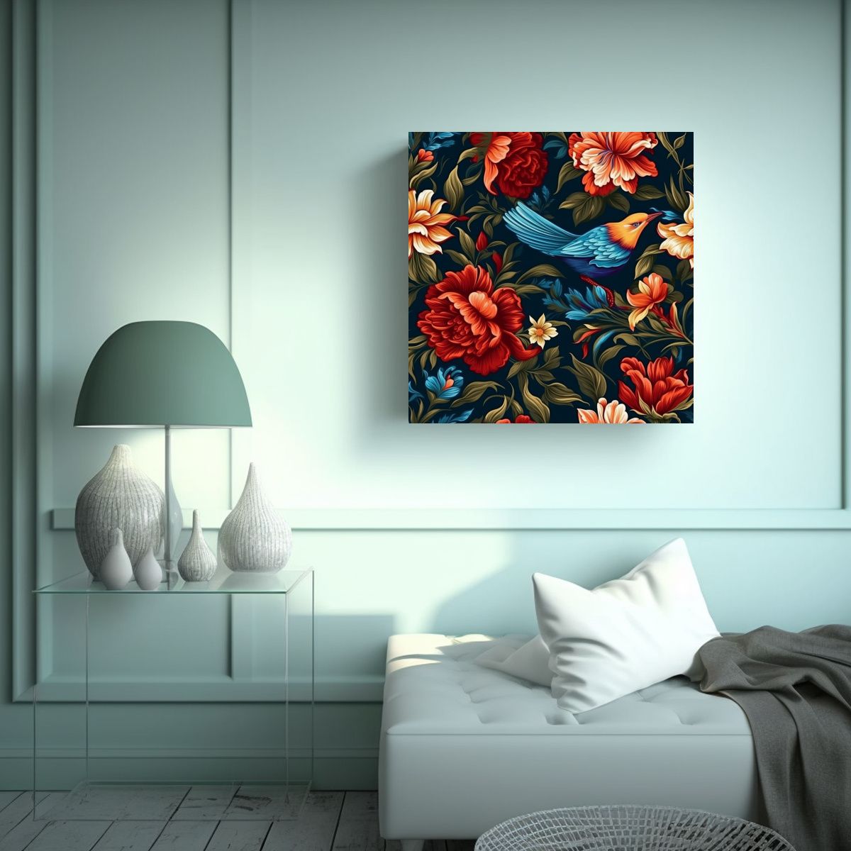 GENERICO - Barroco Seamless Wallpaper Arte Diseño Aves 60x60 Cm