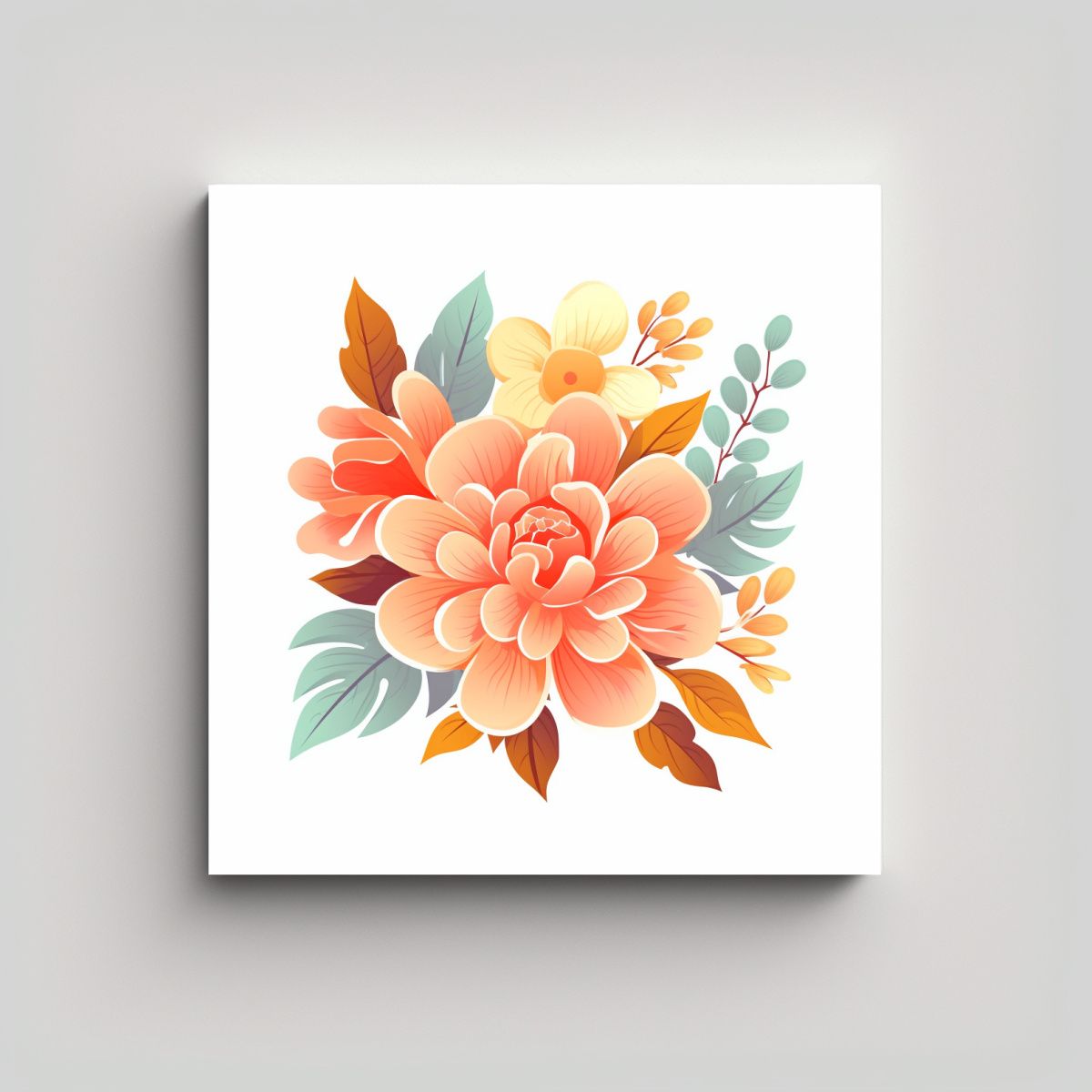 GENERICO - Lienzo Floral Romántico: Decoración Con 40x40 Cm