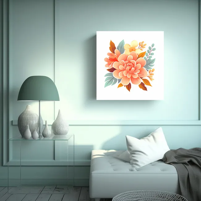 GENERICO - Lienzo Floral Romántico: Decoración Con 30x30 Cm