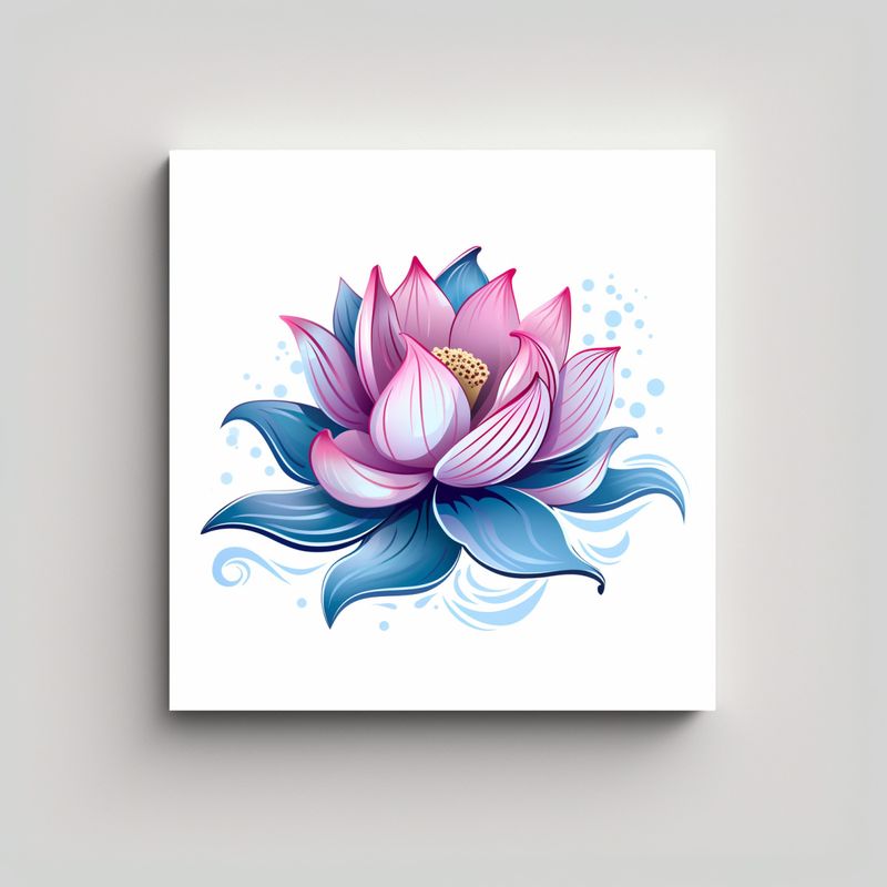 GENERICO - Concepto Canva Rectangular Tatuaje Flor De Loto 60x60 Cm