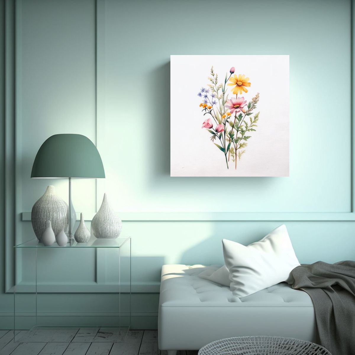 GENERICO - Cuadro Decorativo Canva: Wildflower Bundle En 80x80 Cm