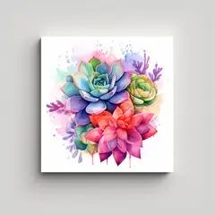 GENERICO - Composición De Vida Abstracta: Jardín Suculento 50x50 Cm
