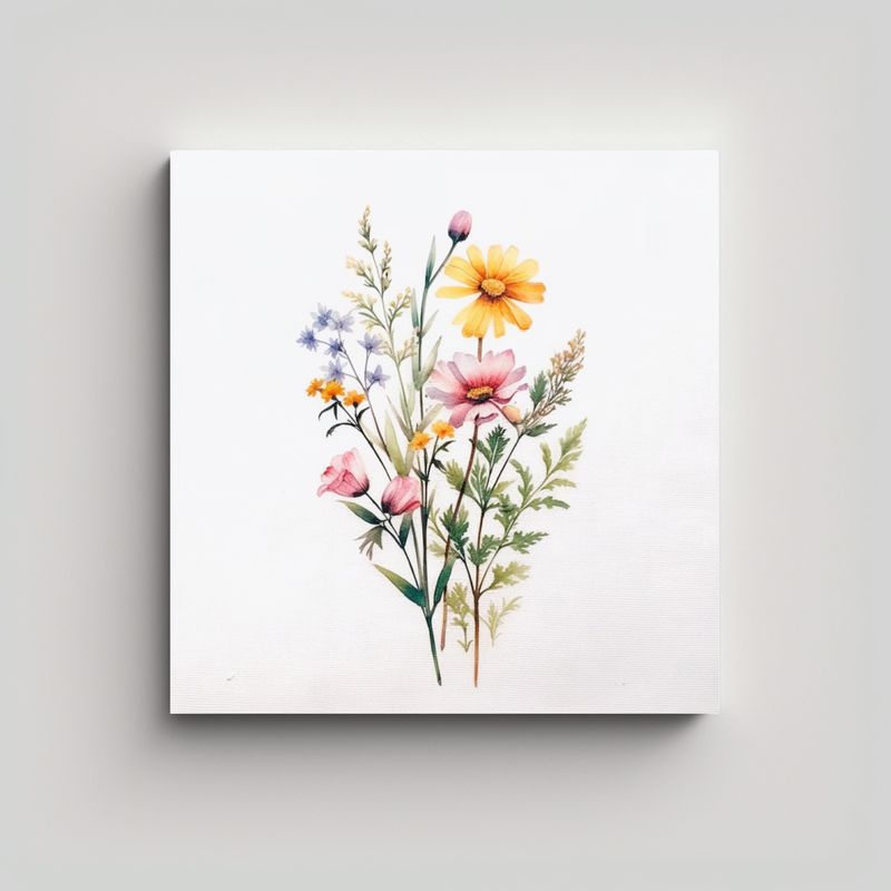 GENERICO - Cuadro Decorativo Canva: Wildflower Bundle En 30x30 Cm