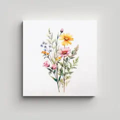GENERICO - Cuadro Decorativo Canva: Wildflower Bundle En 30x30 Cm