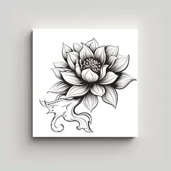 GENERICO - Tela Sublimada Loto Tattoo Escena, Arte 50x50 Cm