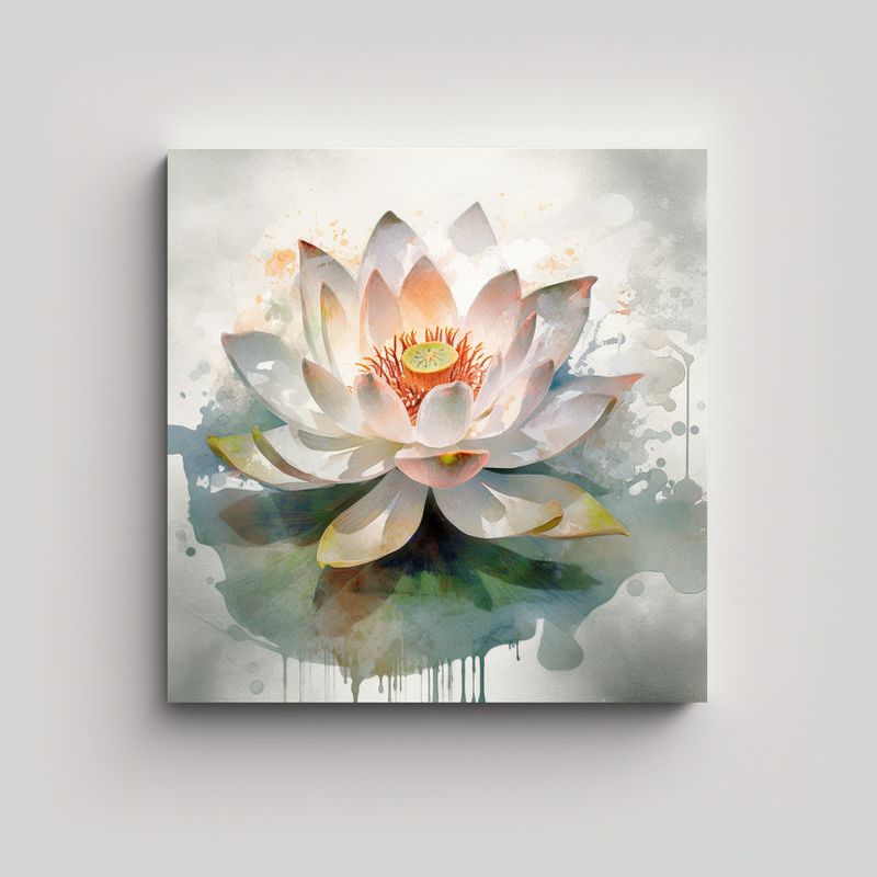 GENERICO - Arte Expresivo De Pared: Abstracción De Flor De 90x90 Cm