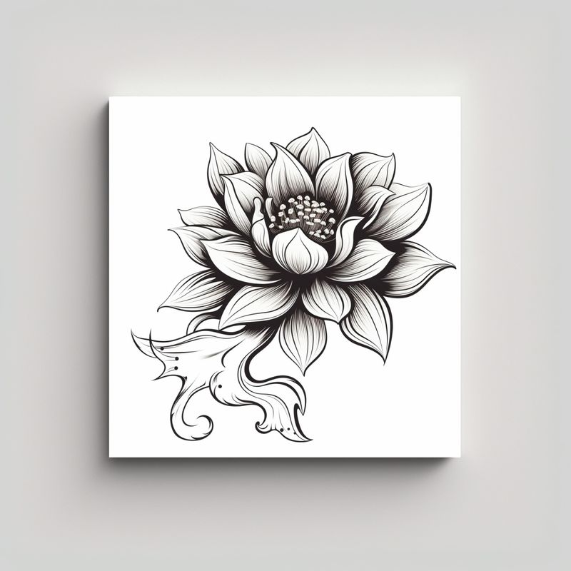 GENERICO - Tela Sublimada Loto Tattoo Escena, Arte 60x60 Cm