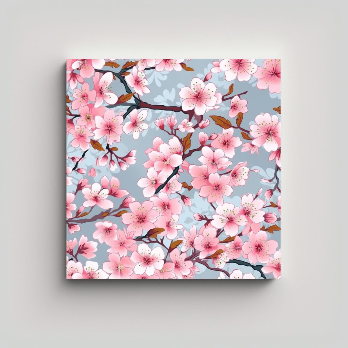 GENERICO - Diseño Moderno Cuadro Cerezo Flores Detalle 90x90 Cm