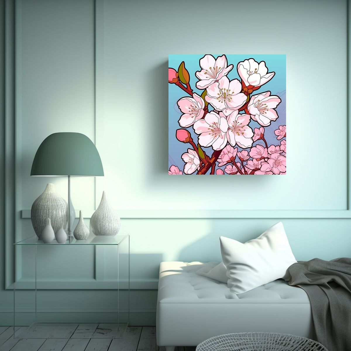 GENERICO - Cuadro Dibujo Moderno En Estilo Cartoon, Línea 90x90 Cm