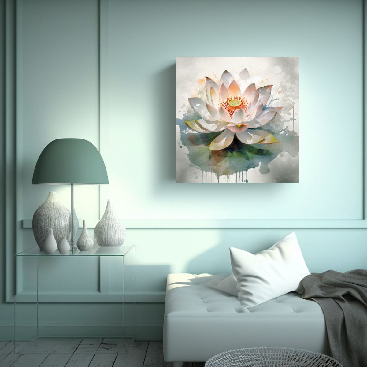 GENERICO - Arte Expresivo De Pared: Abstracción De Flor De 50x50 Cm