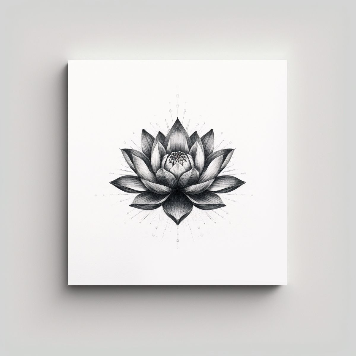 GENERICO - Arte Imagen Reflejo Tinta Dibujo Loto Estilo 50x50 Cm