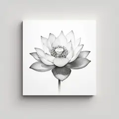 GENERICO - Ilustración Perspectiva De Flor De Loto En 60x60 Cm