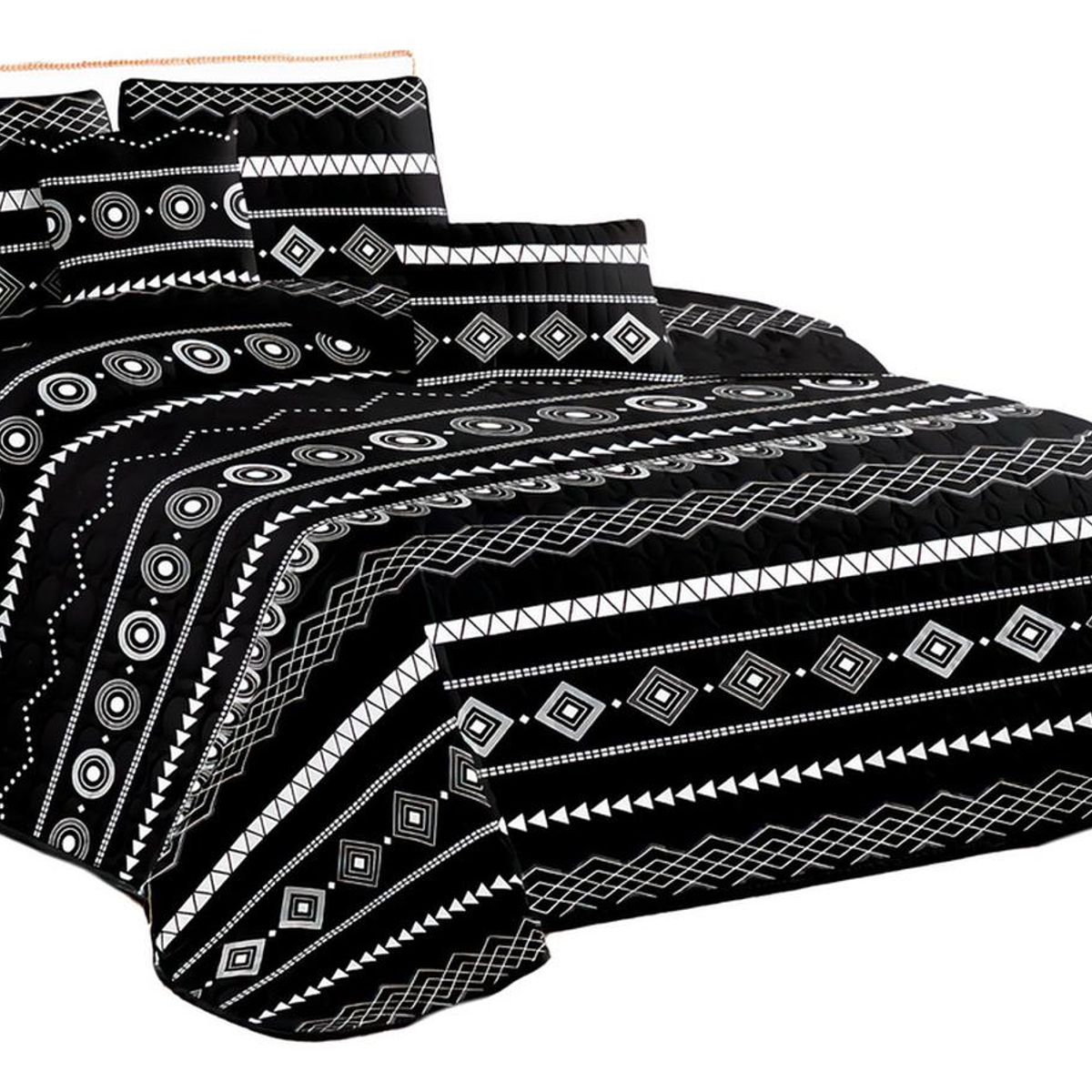 GENERICO - Cubre Cama King Quilt 2.5 Plazas Estampado Tribal - 661