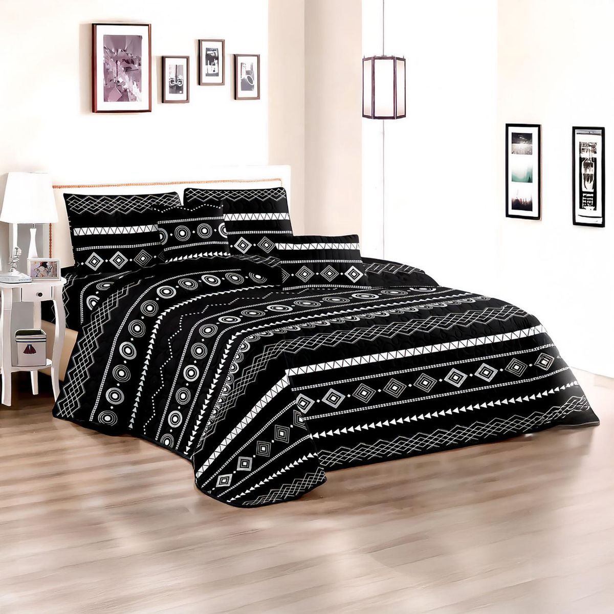 GENERICO - Cubre Cama King Quilt 2.5 Plazas Estampado Tribal - 661