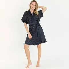 BARBIZON - Bata Mini Satin Azul Estampado