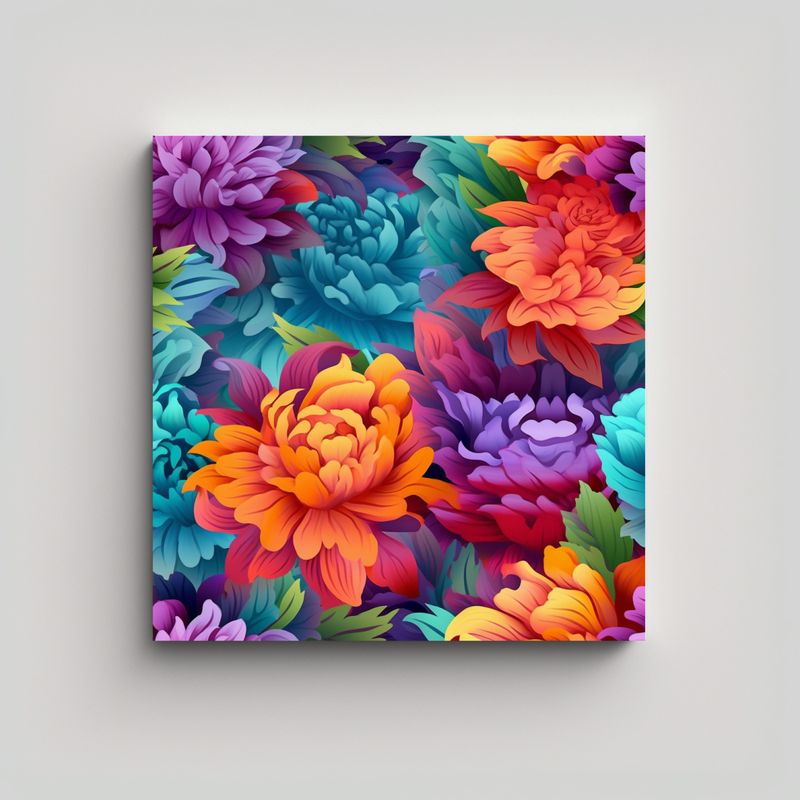 GENERICO - Lienzo De Equilibrio Visual Con Diseño Floral 80x80 Cm